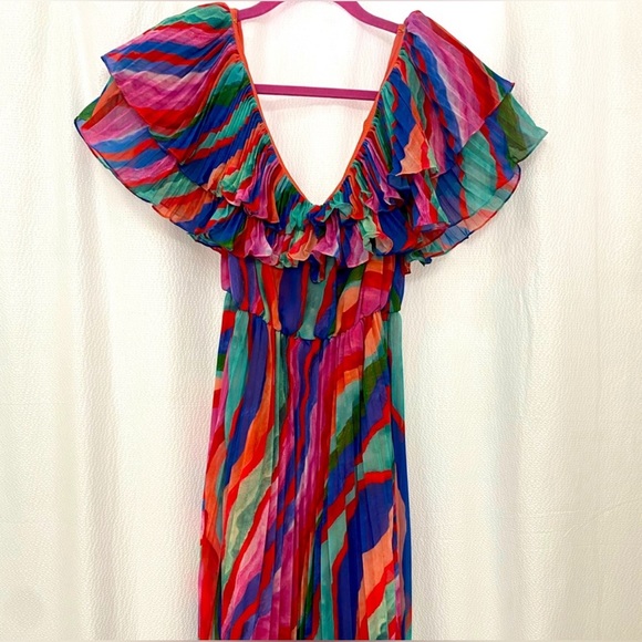 Luisa Pleated Dress in Aventurine Marble - Picture 3 of 3